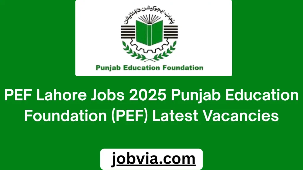 PEF Lahore Jobs 2025 Punjab Education Foundation (PEF) Latest Vacancies